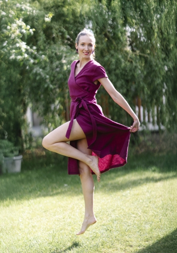 mušelínové zavinovací šaty Thea Long